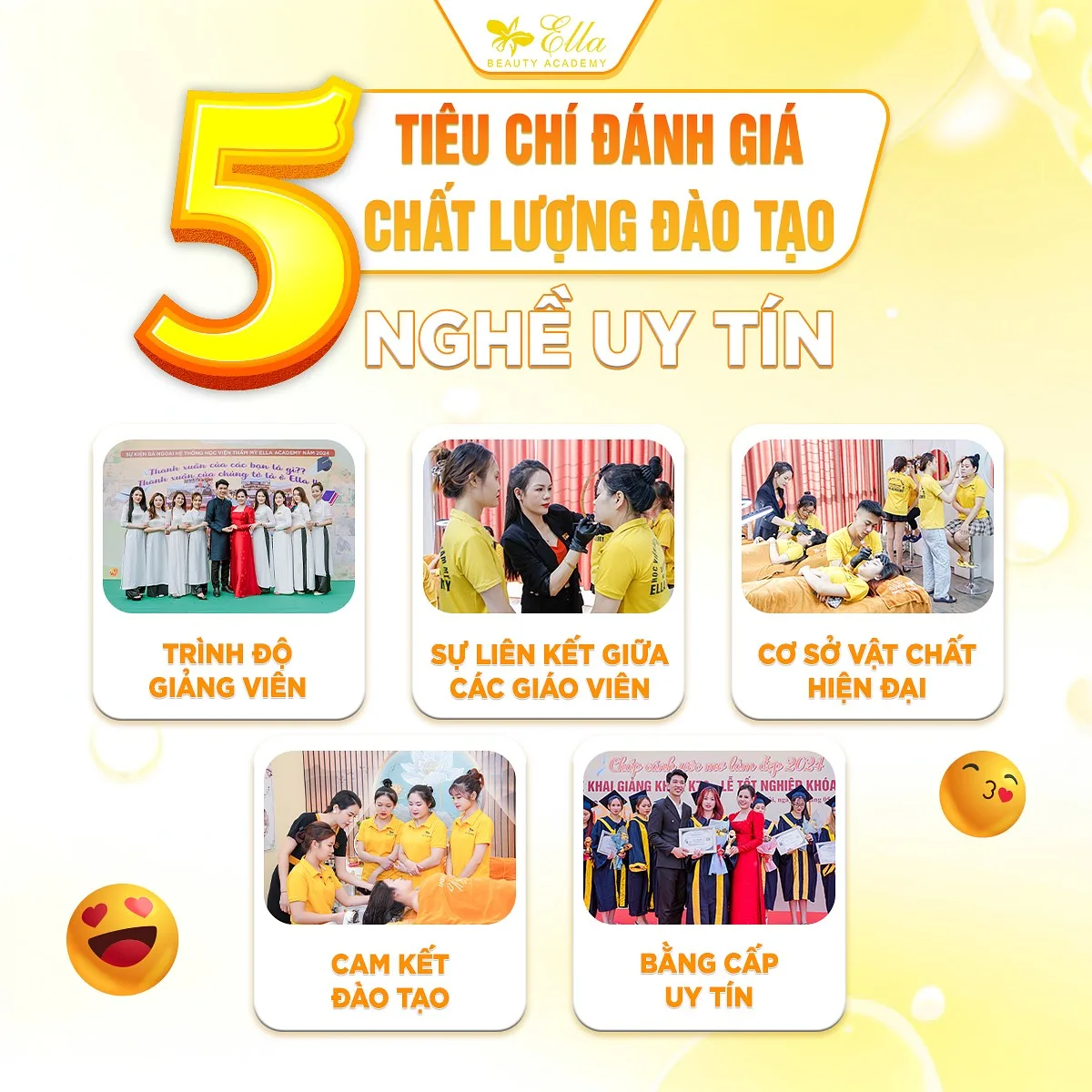 5 tiêu chí đánh giá chất lượng đào tạo nghề uy tín tại Queen Ella