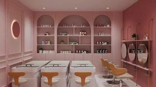 Khu gội dưỡng sinh tông hồng pastel